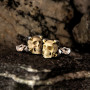 Запонки "Skull exclusive" из серебра 925 пробы и кости оленя